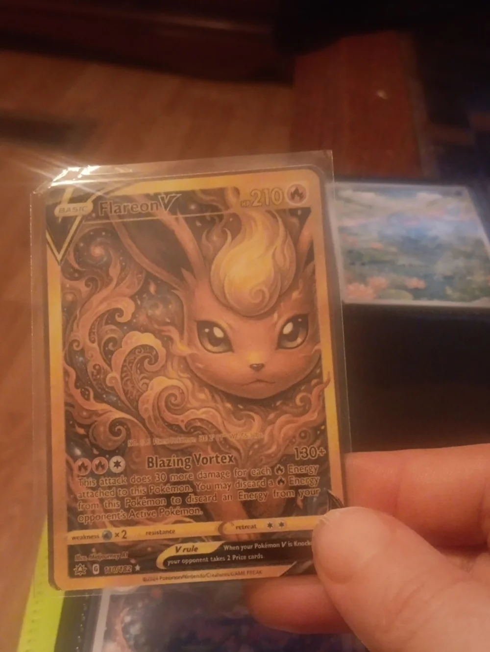 Flareon V Collectible Trading Card - Gold Foil Artwork (Orange)